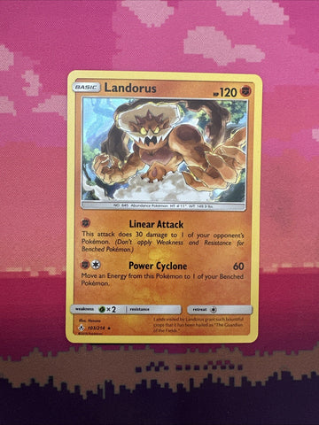 Pokemon Card Landorus Unbroken Bonds Holo Rare 103/214 Near Mint