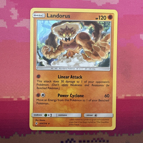 Pokemon Card Landorus Unbroken Bonds Holo Rare 103/214 Near Mint