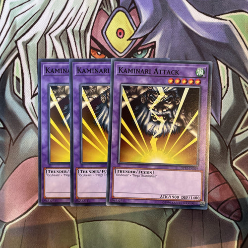 OP12-EN019 Kaminari Attack Common x3 Excellent Condition Yugioh