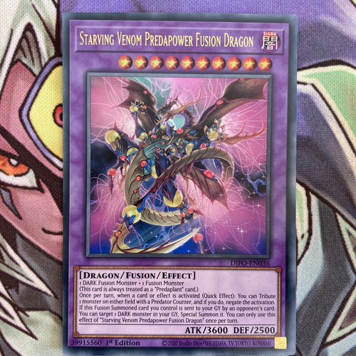 DIFO-EN036 Starving Venom Predapower Fusion Dragon 1st Edition NM Yugioh Card