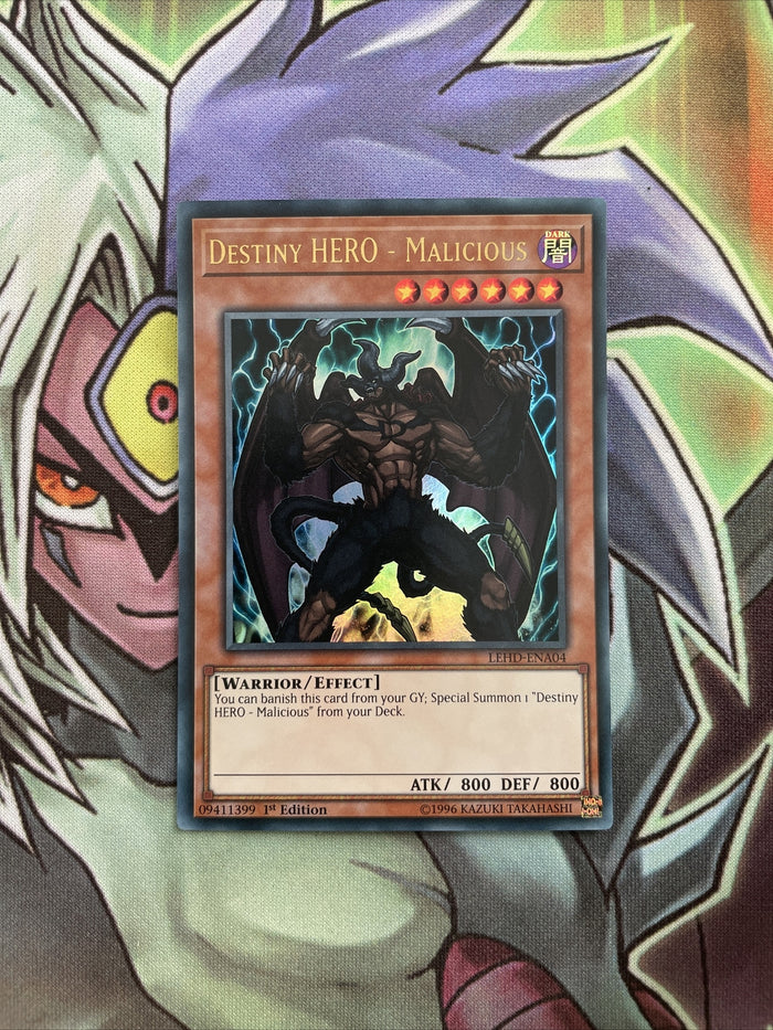 LEHD-ENA04 Destiny Hero - Malicious Ultra Rare 1st Edition NM Yugioh Card
