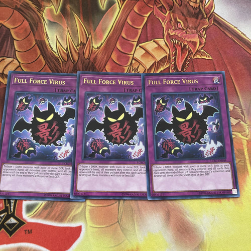 LCKC-EN049 x3 FULL FORCE VIRUS YUGIOH CARDS