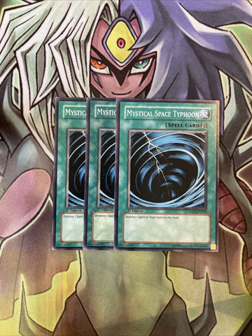 SDDE-EN019 x3 Mystical Space Typhoon Common Excellent Condition Yugioh