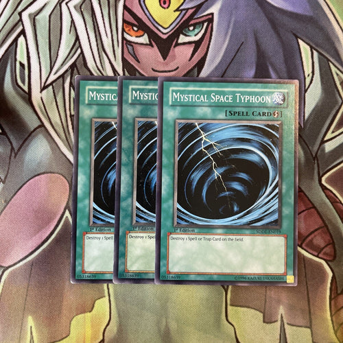 SDDE-EN019 x3 Mystical Space Typhoon Common Excellent Condition Yugioh