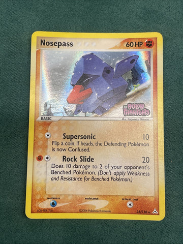 Pokemon Card Nosepass EX Holon Phantoms Reverse Holo Rare STAMPED 25/100 LP