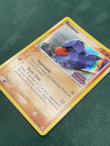 Pokemon Card Nosepass EX Holon Phantoms Reverse Holo Rare STAMPED 25/100 LP (back)