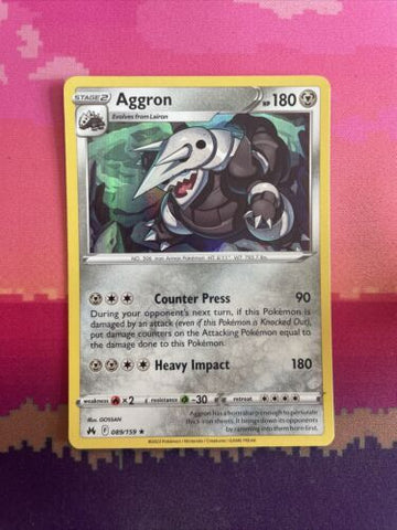 Pokemon Card Aggron Crown Zenith Holo Rare 089/159 Near Mint