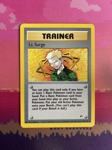 Pokemon Card Lt. Surge Gym Heroes Rare 101/132 Near Mint
