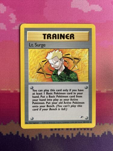 Pokemon Card Lt. Surge Gym Heroes Rare 101/132 Near Mint