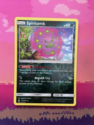 Pokemon Card Spiritomb Unbroken Bonds Reverse Holo Rare 112/214 Near Mint