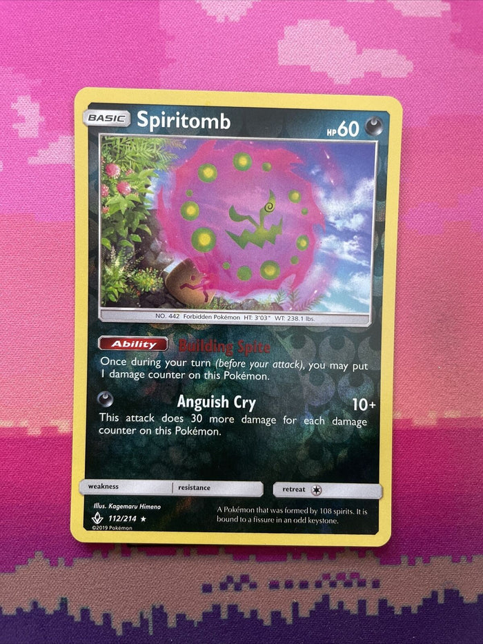 Pokemon Card Spiritomb Unbroken Bonds Reverse Holo Rare 112/214 Near Mint