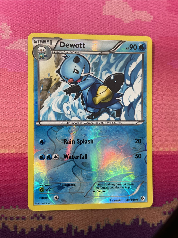 Pokemon Card Dewott Boundaries Crossed Reverse Holo Uncommon 40/149 Near Mint