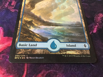 Island Foil - Battle For Zendikar Full Art Excellent Magic MTG (back)