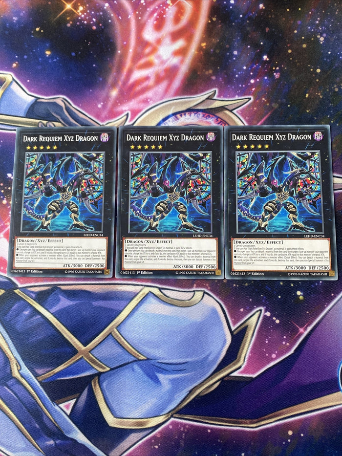 LEHD-ENC34 x3 Dark Requiem Xyz Dragon Yugioh Playset