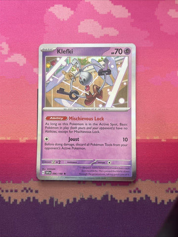 Pokemon Card Klefki Scarlet & Violet 151 Holo Rare 096/198 Near Mint