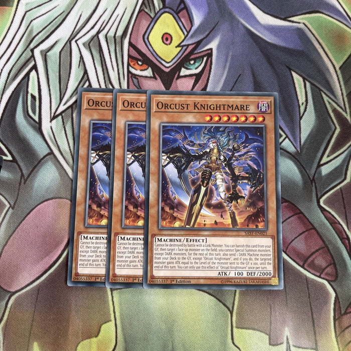SAST-EN021 x3 Orcust Knightmare Common Excellent Conditon Yugioh