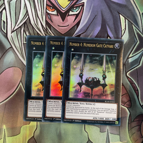 BLAR-EN025 x3 Number 4: Numeron Gate Catvari Ultra Excellent Condition Yugioh