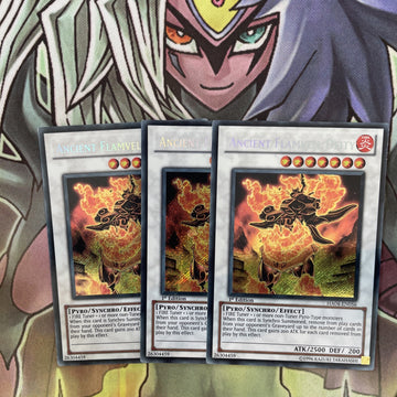 HA04-EN056 x3 Ancient Flamvell Deity Secret Rare Excellent Condition Yugioh