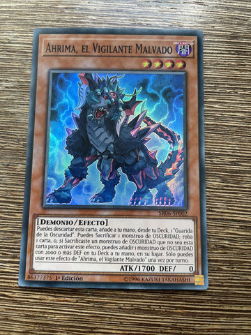 SR06-SP002 Ahrima, the Wicked Warden Super Rare 1st Edition NM SPANISH Yugioh