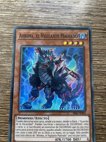 SR06-SP002 Ahrima, the Wicked Warden Super Rare 1st Edition NM SPANISH Yugioh (back)