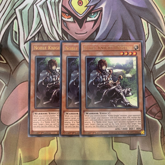 MAGO-EN082 x3 Noble Knight Drystan Rare Excellent Condition Yugioh