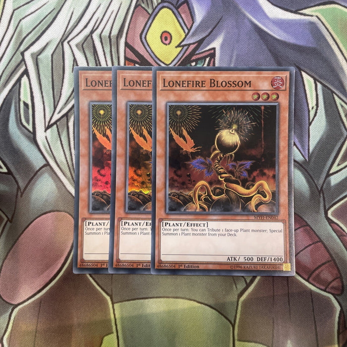 MYFI-EN042 Lonefire Blossom Super Rare x3 Excellent Condition Yugioh