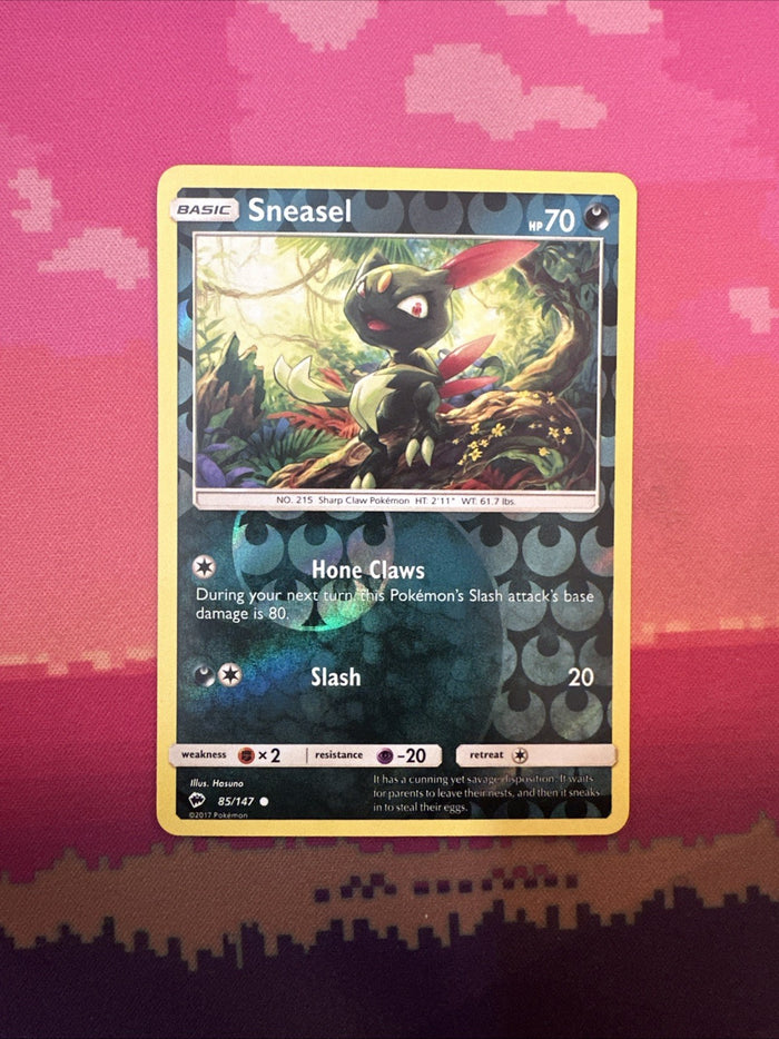 Pokemon Card Sneasel Burning Shadows Reverse Holo 85/147 Near Mint