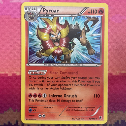 Pokemon Card Pyroar Phantom Forces Cosmo Holo Rare 12/119 Near Mint
