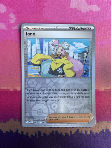 Pokemon Card Iono Paldea Evolved Reverse Holo Uncommon 185/193 NM