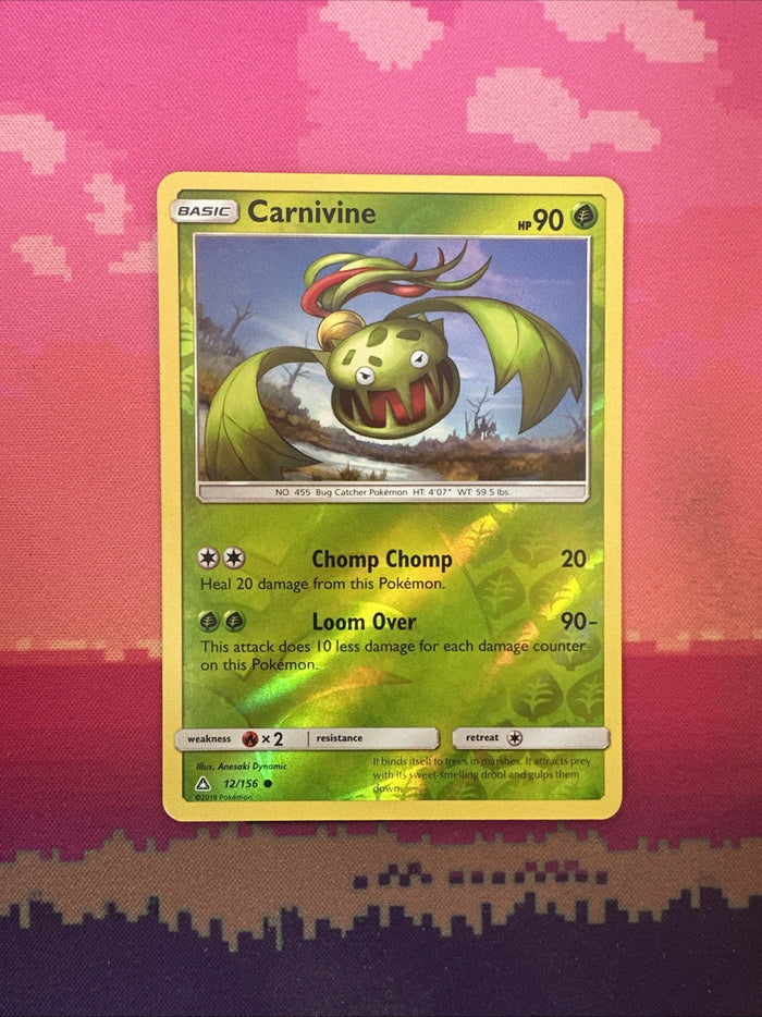 Pokemon Card Carnivine Ultra Prism Reverse Holo 12/156 Near Mint