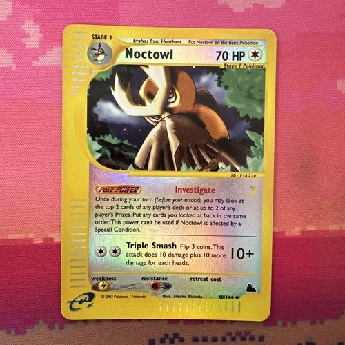 Pokemon Card Noctowl Skyridge Reverse Holo Uncommon 40/144 Near Mint