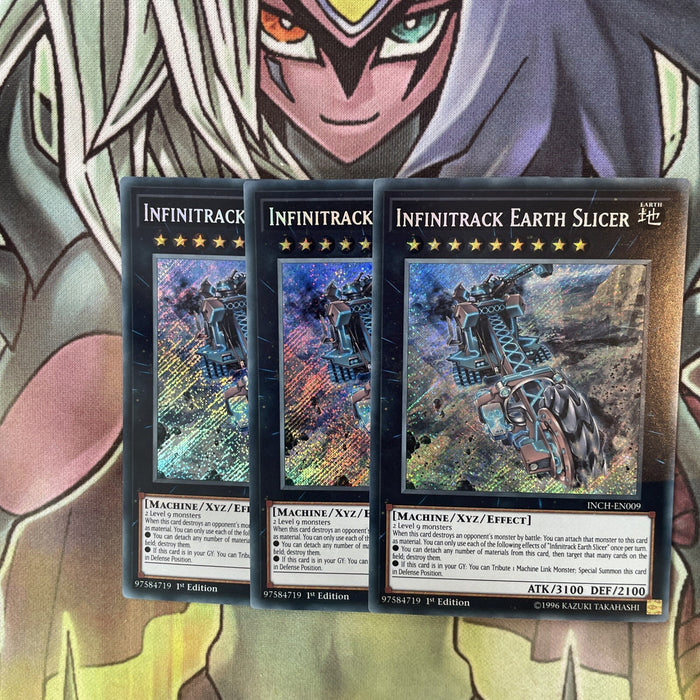 INCH-EN009 x3 Infinitrack Earth Slicer Secret Rare Excellent Condition Yugioh