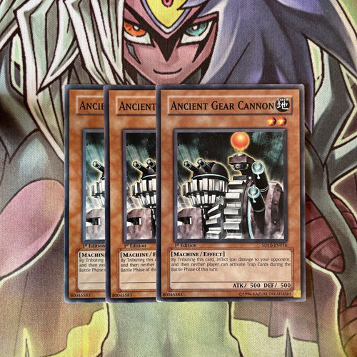 SD10-EN016 x3 Ancient Gear Cannon Common Excellent Condition Yugioh
