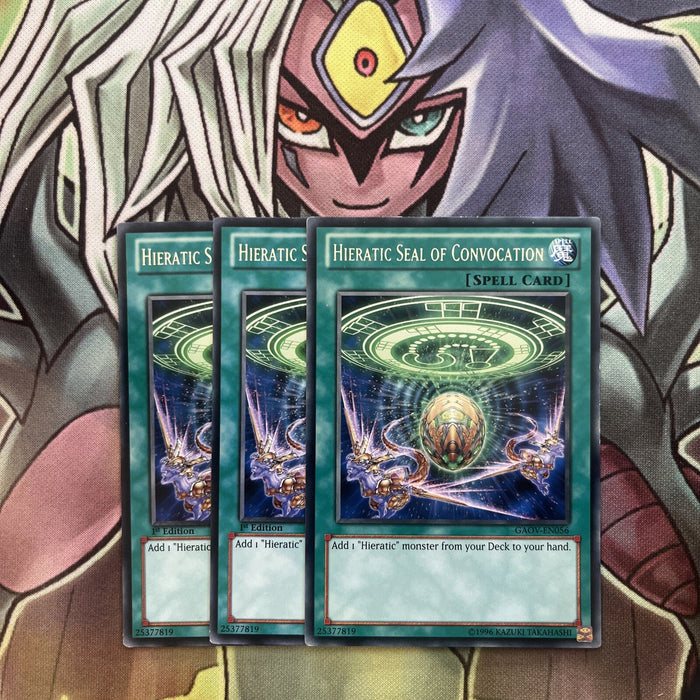GAOV-EN056 x3 Hieratic Seal of Convocation Rare Excellent Condition Yugioh