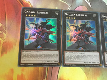 WSUP-EN027 Yugioh 3x Super Rare Gagaga Samurai 1st Edition (Mixed) (back)