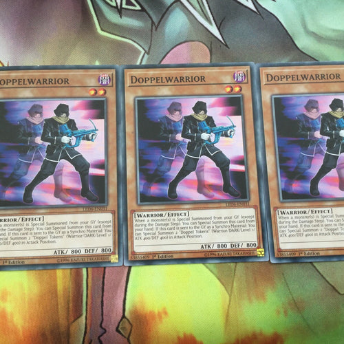 LED6-EN031 Doppelwarrior Playset (3 copies) | Common | 1st Edition Yugioh