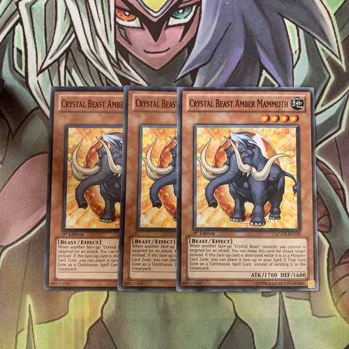 LCGX-EN159 x3 Crystal Beast Amber Mammoth Common Excellent Condition Yugioh