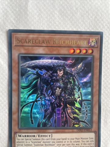 DIFO-EN012 Yugioh! TCG Scareclaw Reichheart Dimension Force 1st Edition Ultra (back)