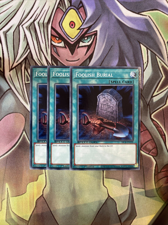 SBCB-EN139 x3 Foolish Burial Common Excellent Condition Yugioh