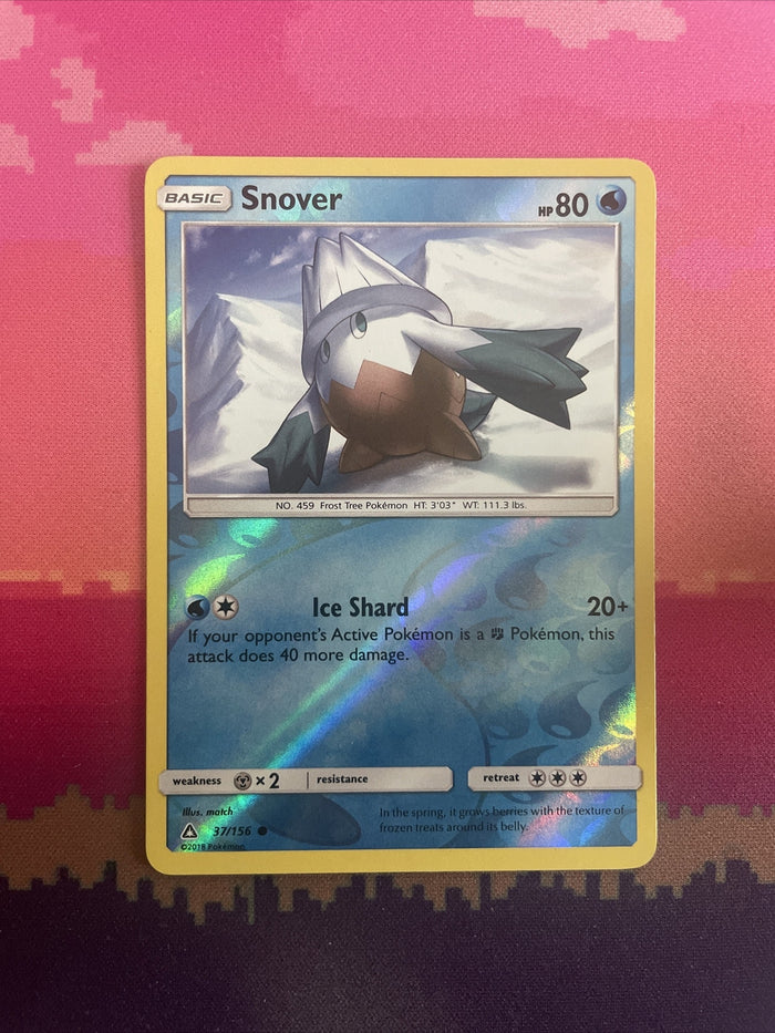 Pokemon Card Snover Ultra Prism Reverse Holo Common 37/156 Near Mint