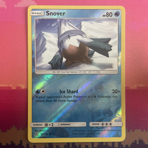 Pokemon Card Snover Ultra Prism Reverse Holo Common 37/156 Near Mint