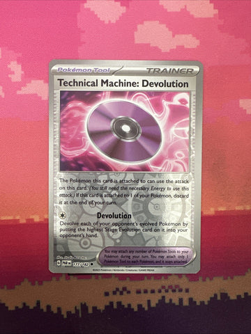 Pokemon Card Technical Machine: Devolution Reverse Holo 177/182 Near Mint