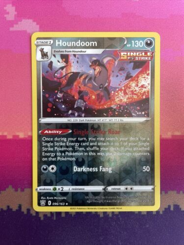 Pokemon Card Houndoom Battle Styles Reverse Holo Rare 096/163 Near Mint