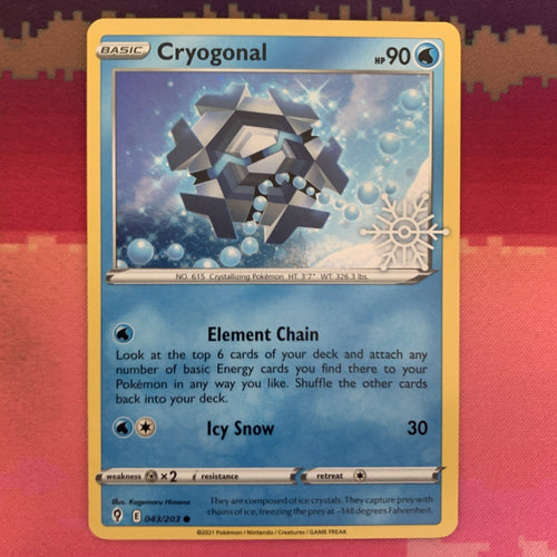 Pokemon Card Cryogonal Advent Calendar Holo 043/203 Near Mint