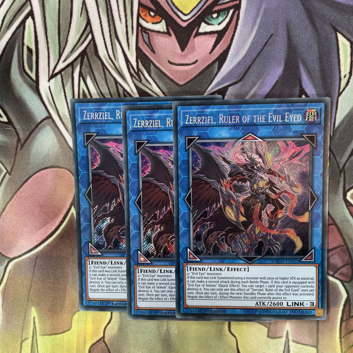 INCH-EN031 x3 Zerrziel, Ruler of the Evil Eyed Secret Excellent Cond Yugioh