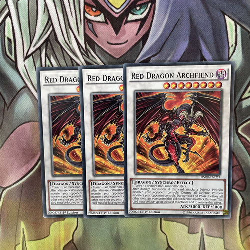 HSRD-EN023 x3 Red Dragon Archfiend Common Excellent Condition Yugioh