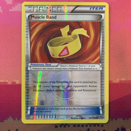 Pokemon Card Muscle Band XY Base Set Reverse Holo 121/146 Near Mint
