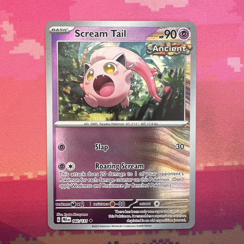 Pokemon Card Scream Tail Prismatic Evolutions Reverse Holo 042/131 NM
