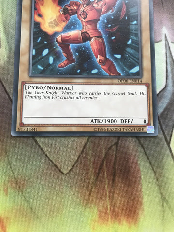 OP06-EN014 YuGiOh GEM-KNIGHT GARNET Nr Mint Tournament Pack OTS 6 (back)