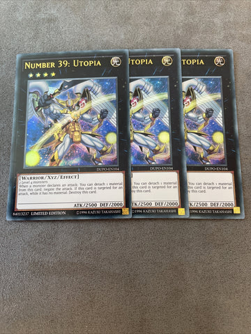 DUPO-EN104 YUGIOH - 3 X NUMBER 39: UTOPIA  - ULTRA LIMITED EDITION DUEL POWER